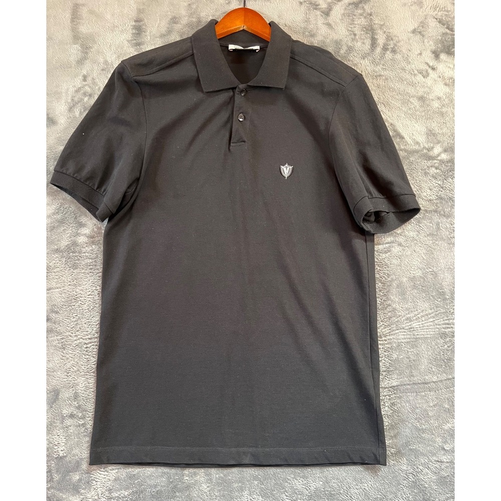 Versace Collection Polo Shirt Mens Size Large Black 100% Cotton